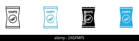 Chips Icon vector logo set collection for web app ui Stock Vector