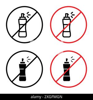 No aerosol spray sign vector logo set collection for web app ui Stock Vector