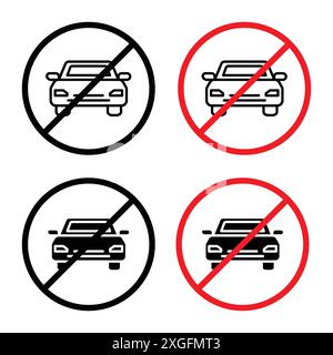 No cars sign vector logo set collection for web app ui Stock Vector