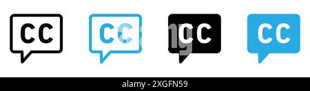 Closed caption icon vector logo set collection for web app ui Stock Vector