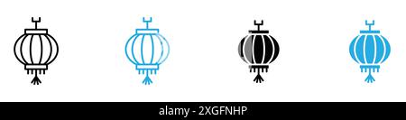 Lantern icon vector logo set collection for web app ui Stock Vector