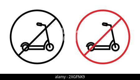 No scooters sign vector logo set collection for web app ui Stock Vector