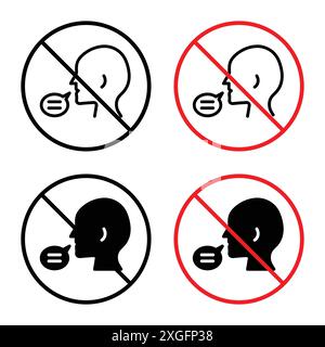 No talking sign vector logo set collection for web app ui Stock Vector