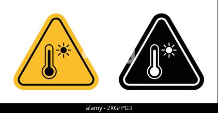 High temperature warning sign vector logo set collection for web app ui Stock Vector