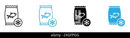 Frozen food icon vector logo set collection for web app ui Stock Vector