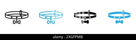 Pet collar icon vector logo set collection for web app ui Stock Vector