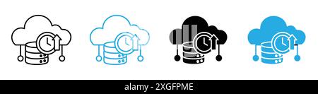 High server uptime icon vector logo set collection for web app ui Stock Vector