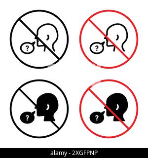 Please do not ask sign vector logo set collection for web app ui Stock Vector