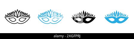 Mask for brazil carnival celebration icon vector logo set collection for web app ui Stock Vector