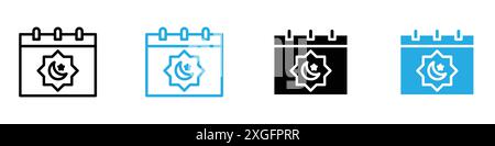 Ramadan calendar icon vector logo set collection for web app ui Stock Vector