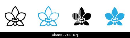 Moth orchid icon vector logo set collection for web app ui Stock Vector