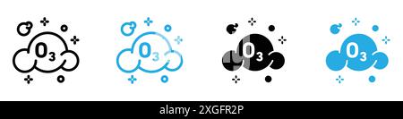 Ozonation icon vector logo set collection for web app ui Stock Vector