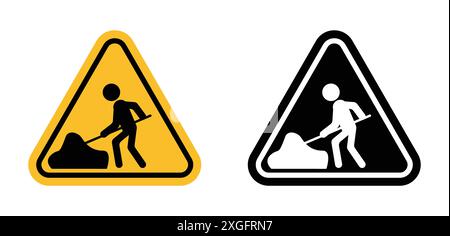 Under construction sign vector logo set collection for web app ui Stock Vector