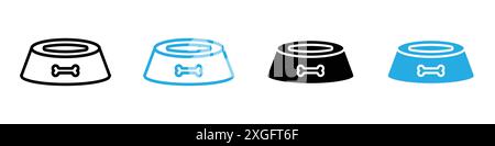 Pets bowl icon vector logo set collection for web app ui Stock Vector