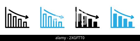 Reduction chart icon vector logo set collection for web app ui Stock Vector