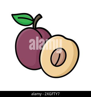 plum icon vector design template in white background Stock Vector