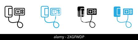 Sphygmomanometer icon vector logo set collection for web app ui Stock Vector