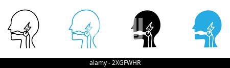 Swallowing reflex icon vector logo set collection for web app ui Stock Vector