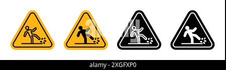 Wet Floor sign vector logo set collection for web app ui Stock Vector