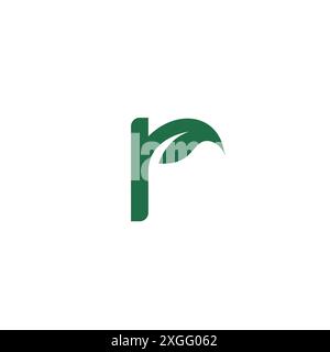 Letter R Leaf Logo Icon. R Initial Logo Design Stock Vector