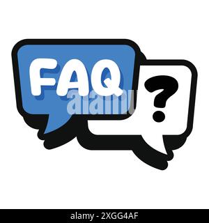 faq icon, frequently information question, thin line symbol on white background - editable stroke vector illustration eps 10 Stock Vector