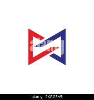 letter cm linked triangles colorful geometric logo vector Stock Vector