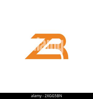 letter zr linked simple geometric lines logo vector Stock Vector