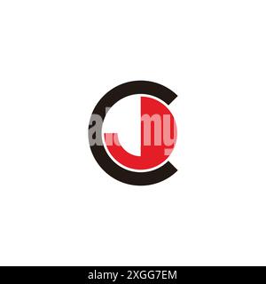 letter cd  round geometric circle logo vector Stock Vector