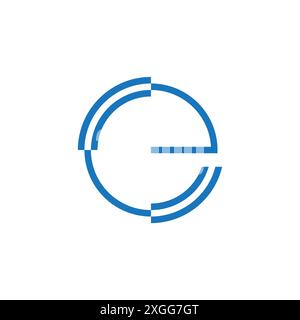 letter e circles pixels motion simple logo vector Stock Vector