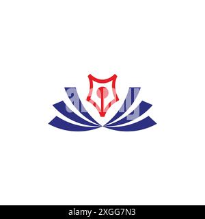 pen writer papers simple geometric colorful logo vector Stock Vector