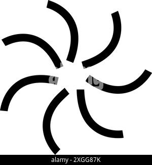Tornado Icon, Whirlwind Symbol, Storm Swirl Sign, Tornado Silhouette, Whirl Wind Vortex Icon Vector Illustration Stock Vector