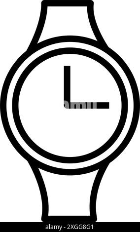 change or update date icon, forward or back time on clock, reverse time, thin line isolated on white vector illustration Stock Vector