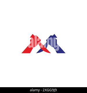 letter m stab knife fight symbol logo vector Stock Vector
