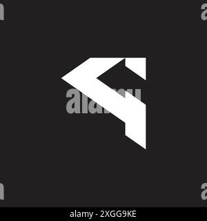 letter cq arrow simple geometric logo vector Stock Vector