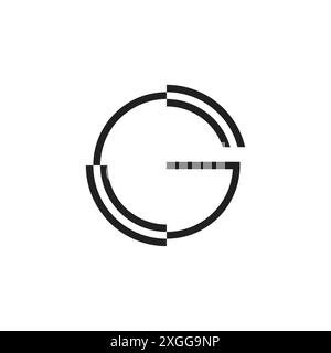 letter g circles pixels motion simple logo vector Stock Vector