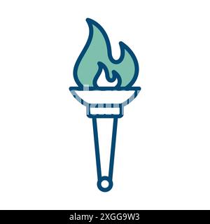 torch icon vector design template in white background Stock Vector