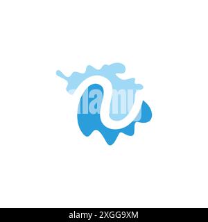 letter n curves waves waters motion logo vector Stock Vector