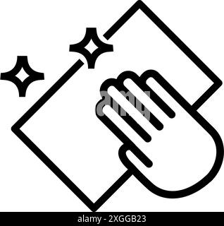 clean surface icon, easy cleaning, thin line symbol on white background vector illustration Stock Vector