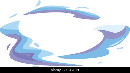 Blue and purple abstract design is swirling on a white background Stock Vector