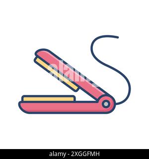 hair iron icon vector design template in white background Stock Vector