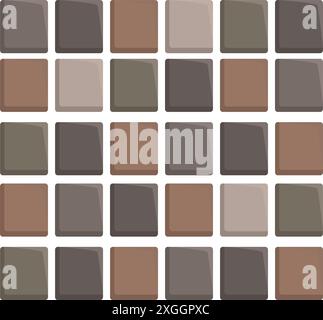 Seamless pattern of square tiles forming a geometric pattern with brown shades, ideal for backgrounds and textures Stock Vector