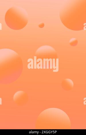 Background in melon tones with spheres and gradients. Stock Photo