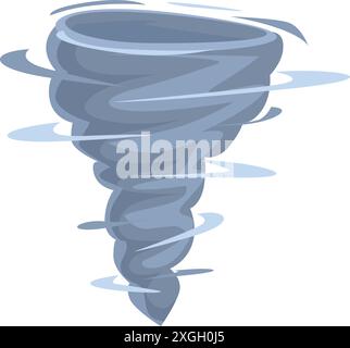 Powerful and destructive tornado is rotating, wreaking havoc with its intense winds Stock Vector