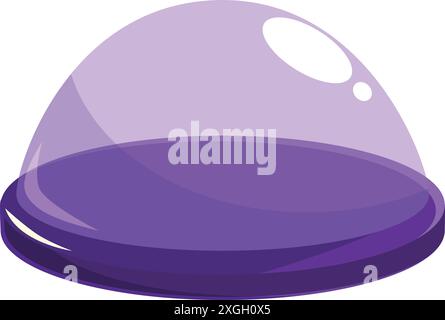 Cartoon style purple force field dome protecting from attack Stock Vector