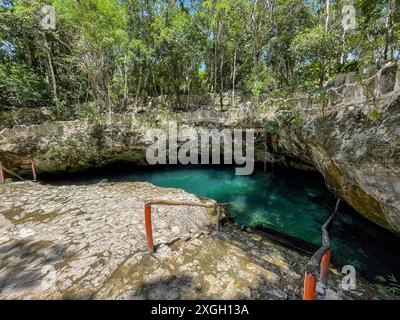 Cenote Casa Tortuga, caves and pools near Tulum and Playa Del Carmen. Mexico tourism destination. Stock Photo