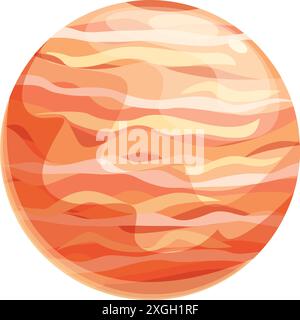 Venus, the second planet from the sun, is an extremely hot planet with a toxic atmosphere Stock Vector