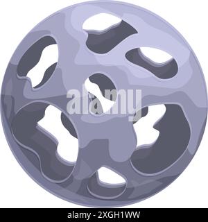 Gray metal sphere with holes representing a futuristic design concept Stock Vector