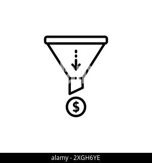 Sales Funnel icon vector logo set collection or bundle pack group Stock Vector