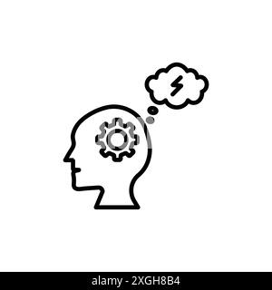 Thinking icon vector logo set collection or bundle pack group Stock Vector