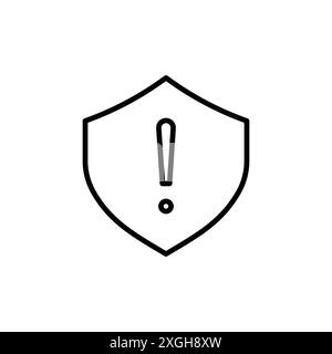 Shield exclamation icon vector logo set collection or bundle pack group Stock Vector